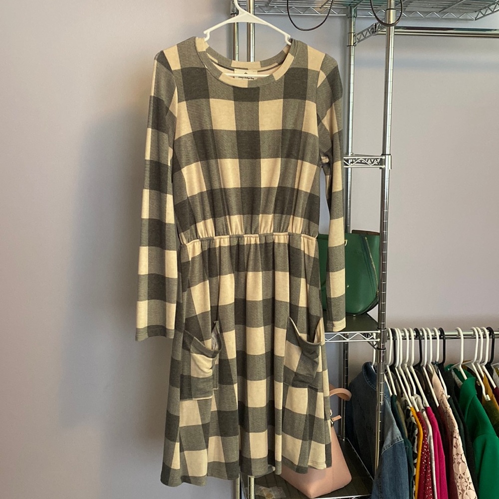 Plaid long sleeve dress